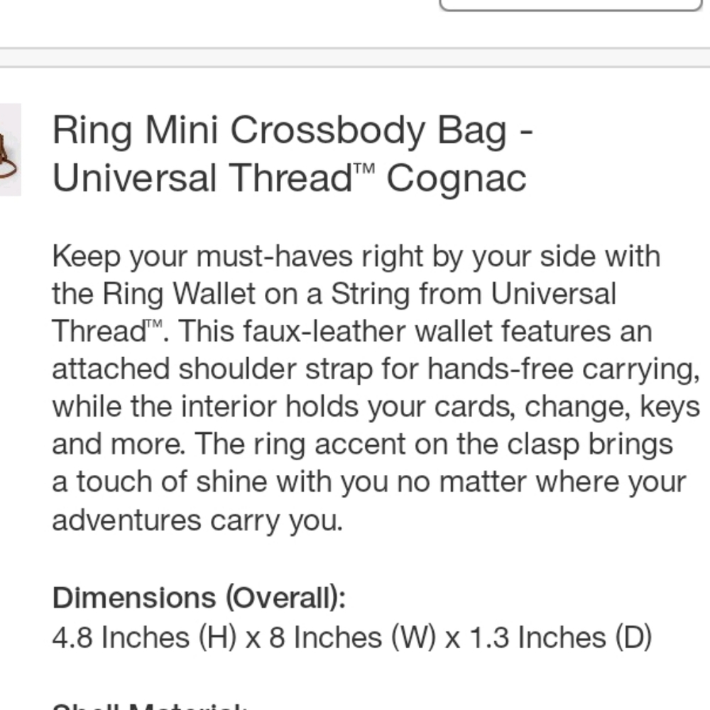 Nwot Target Universal Thread Ring Mini Crossbody … - image 7